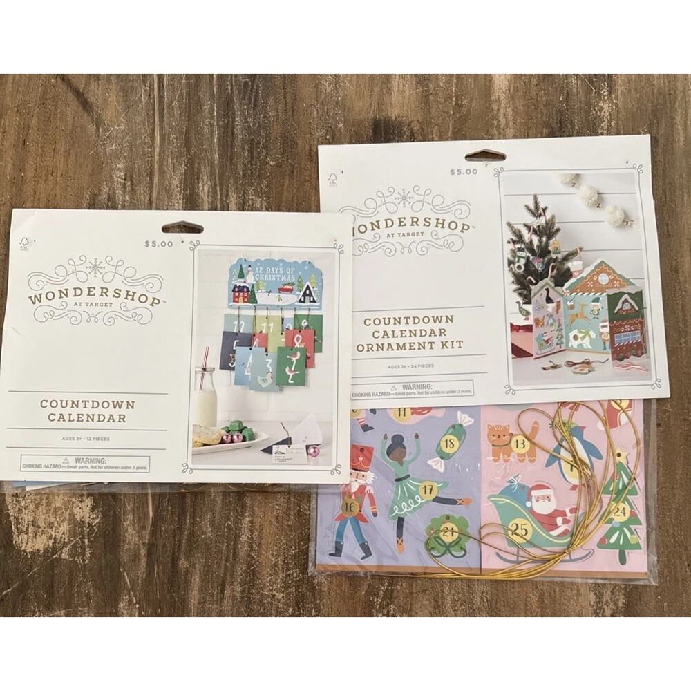 Wondershop NWT Christmas Countdown Calendar Lot Of 2
